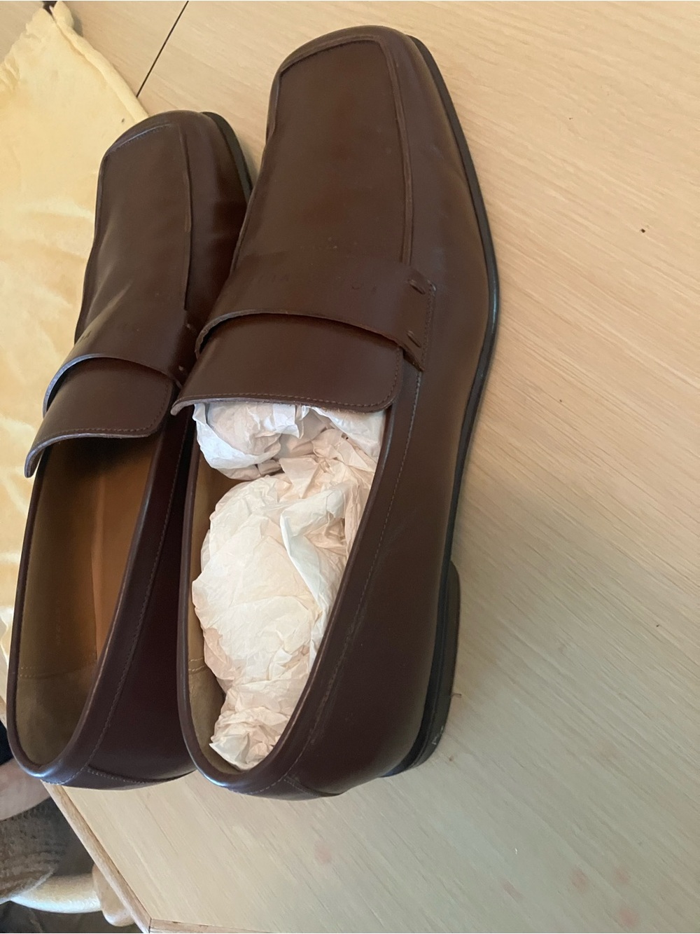 Louis Vuitton Men's Dark Brown Leather Slip-On Loafers